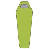 ZETA 50 Summer Sleeping Bag in vibrant green, ideal for warm weather camping and minimalist adventures.